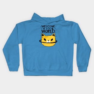 Welcome To My World Cat Kids Hoodie